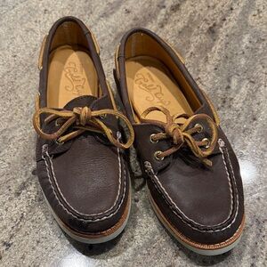 Sperry Dark Brown Leather Boat Shoes